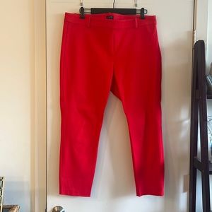 J.Crew Factory Winnie Pant Red Size 16